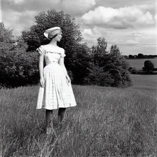 Image similar to a photo of a woman at the english countryside by nina leen