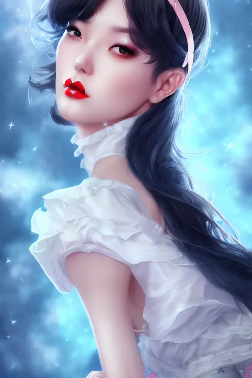 Image similar to a pin up and beautiful fashion and dreamlke japan girl, charming, art by artgerm & jeehyung lee & wlop, hyperdetailed, 8 k realistic, symmetrical, frostbite 3 engine, cryengine, dof, trending on artstation, wallpaper