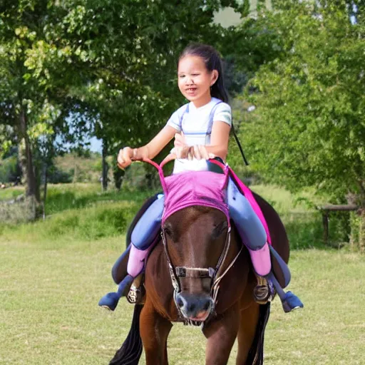 Image similar to 7 year old girl riding on the horse