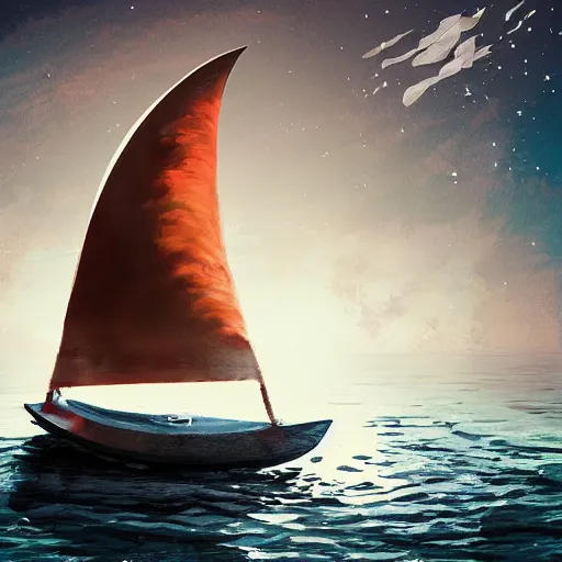 Image similar to Sail To the Moon, Digital Art, Trending on Artstation