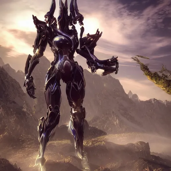 Prompt: extremely detailed cinematic low ground shot of a giant 1000 meter tall beautiful stunning saryn prime female warframe goddess, that's an anthropomorphic hot robot mecha female dragon, silver sharp streamlined armor, detailed head, sharp claws, glowing Purple LED eyes, sitting cutely in the background on top of a mountain, a tiny forest with a village in the foreground, fog rolling in, dragon art, warframe fanart, Destiny fanart, micro art, macro art, giantess art, fantasy, goddess art, furry art, furaffinity, high quality 3D realistic, DeviantArt, Eka's Portal, HD, depth of field