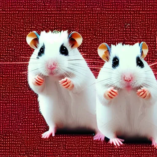 Image similar to hamsters with lazers on their heads