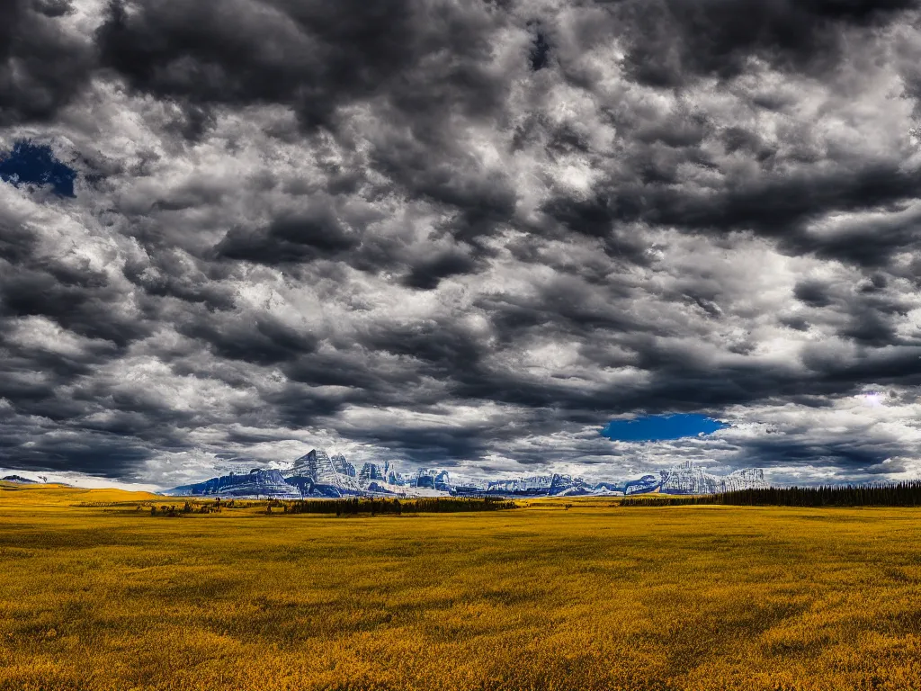 Prompt: Alberta Canada landscape shot , award winning photography, HDR, studio lighting, dynamic pose, medium close shot, shot on Canon EOS R5, f/2.5,