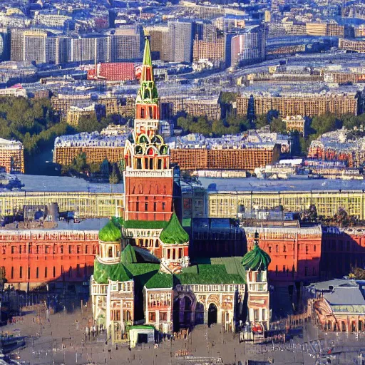 Image similar to big detailed bomb falling on Red Square in Moscow, high quality, 4k