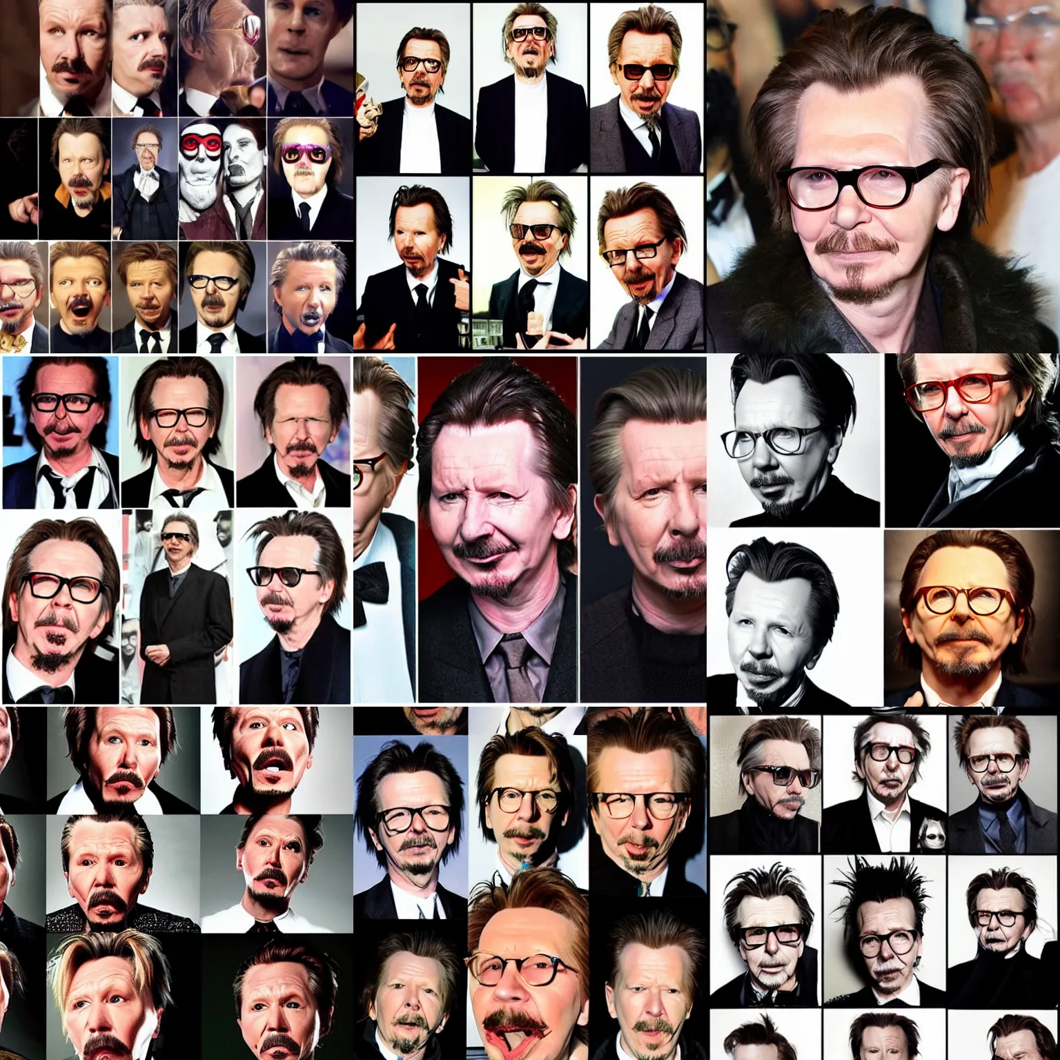 Prompt: the many faces of gary oldman