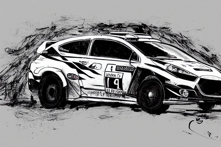 Image similar to a rally car in the style of rafael albuquerque