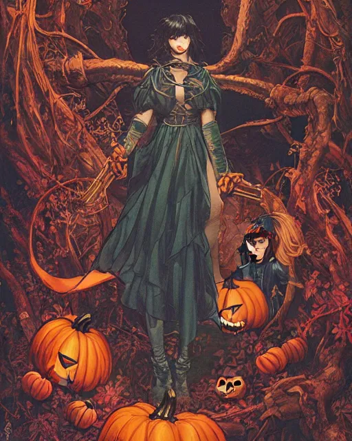Image similar to a girl in a halloween costume, midshot single subject, ambient lighting, detailed, art poster by ayami kojima, makoto shinkai, kilian eng