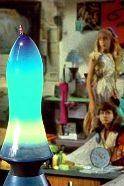 Prompt: a film still of a 1 9 8 0's lava lamp in the movie monster squad ( 1 9 8 7 )