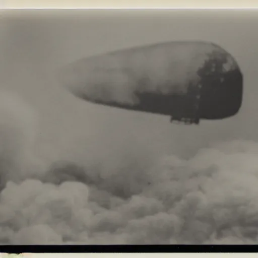 Image similar to polaroid photos of the hindenburg disaster