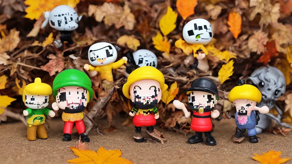 Image similar to 1 6 - bit grim collectible vinyl miniature toy autumn