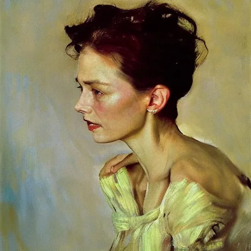 Prompt: a stunning masterful portrait of a confident polish woman with free hair and a happy eyes by andrew wyeth, john singer sargent, and norman rockwell, natural light, oil painting, ethereal, wong kar wai, strong brushwork