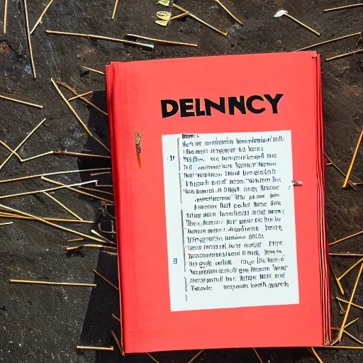 Prompt: photo of a latin dictionary used as target in a shooting gallery