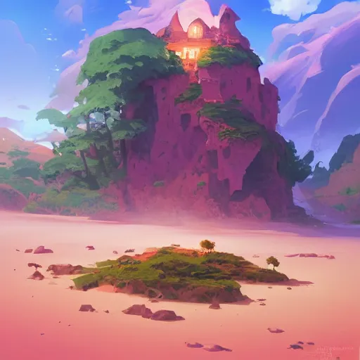 Prompt: island landscape, maya ali mage, gloomhaven, dynamic lighting, gaudy colors, octane render aesthetic, matte painting concept art, official fanart behance hd artstation by jesper ejsing, by rhads and makoto shinkai and lois van baarle and ilya kuvshinov and rossdraws