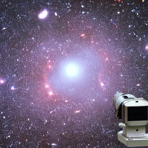 Prompt: A photo of the universe through a camera that can see dark matter