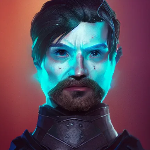 Prompt: A fantasy comic book style portrait painting of a grim Ranger in a teal tunic, unreal 5, DAZ, hyperrealistic, octane render, cosplay, RPG portrait, dynamic lighting