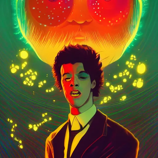 Image similar to fever of the night, a grime tale of the night fever, disco club of the occult, digital painting, artstation, ristan eaton, victo ngai, artgerm, rhads, ross draws, anime styled