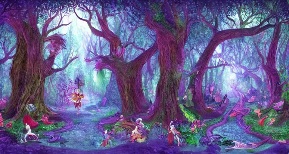 Image similar to Enchanted and magic forest, by schizophrenia patient