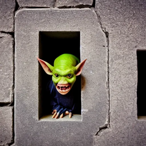 Image similar to goblin inside the wall, photo