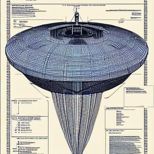 Prompt: blueprint of ufo