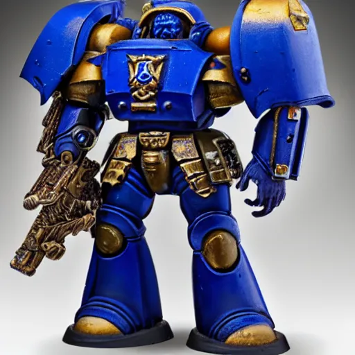 Image similar to hyper realistic warhammer 40k ultramarine