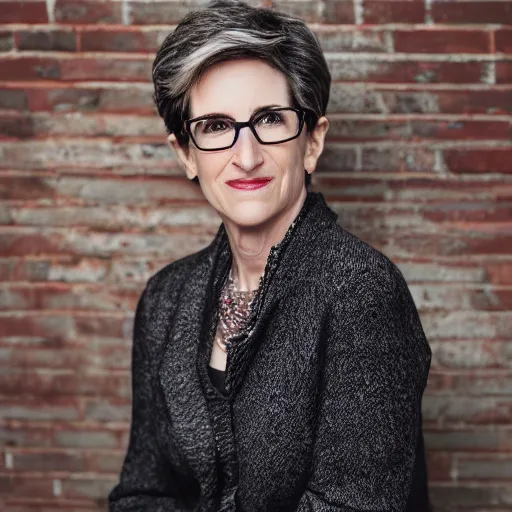 Image similar to dslr photo portrait still of 6 0 year old age 6 0 rachel maddow at age 6 0!!!, 8 5 mm f 1. 8