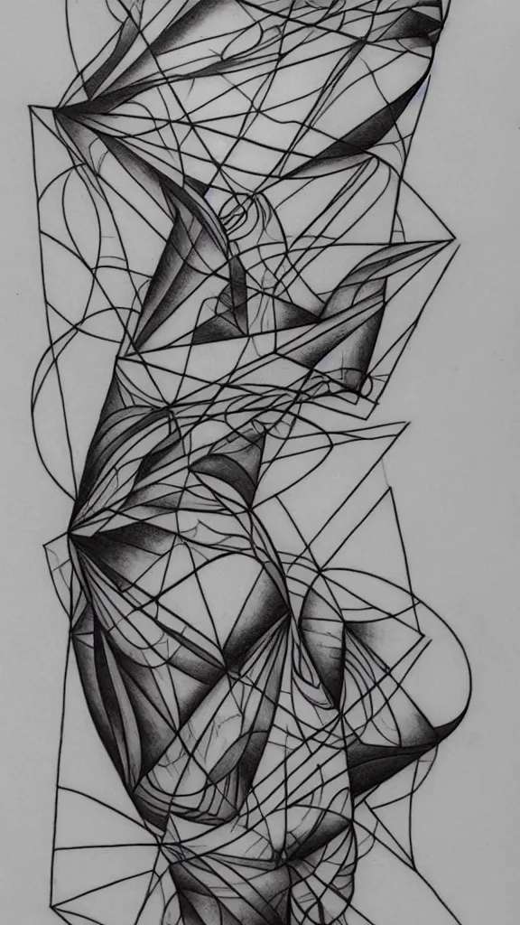 Image similar to fine line tattoo concept, geometry, art, statues, technical, details, flow, microrealism, symbolism