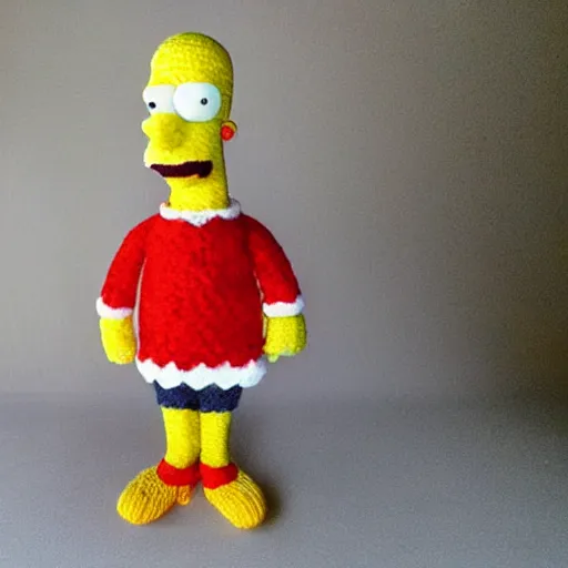 Image similar to homer simpson knitted out of wool