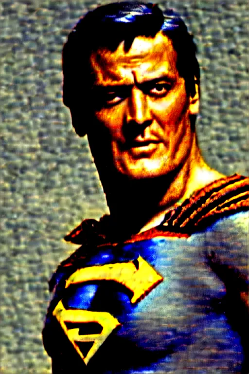 Image similar to rock hudson playing superman in 1 9 7 8, superhero movie