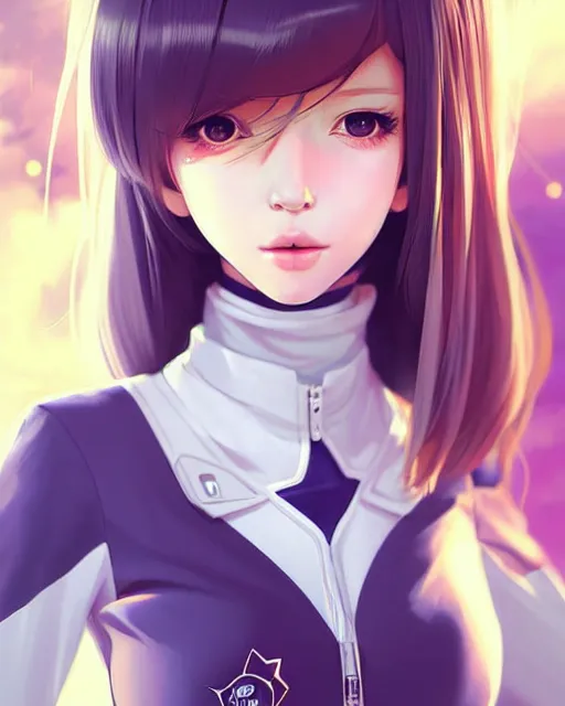 Image similar to portrait anime space cadet girl cute - fine - face, pretty face, realistic shaded perfect face, fine details. anime. realistic shaded lighting by ilya kuvshinov nad 4 r and serafleur and rossdraws giuseppe dangelico pino and michael garmash and rob rey, iamag premiere, aaaa achievement collection, elegant, fabulous, eyes open in wonder