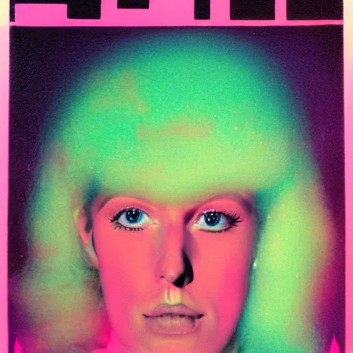 Image similar to 80's synthwave surrealist portrait