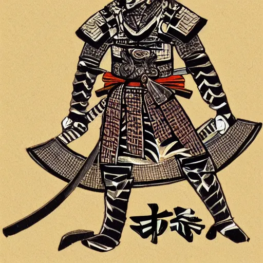 Prompt: origami samurai warrior