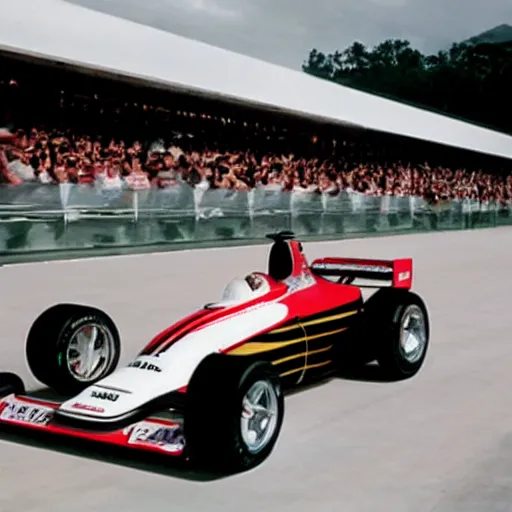 Prompt: promotional photo of a porsche formula 1 car