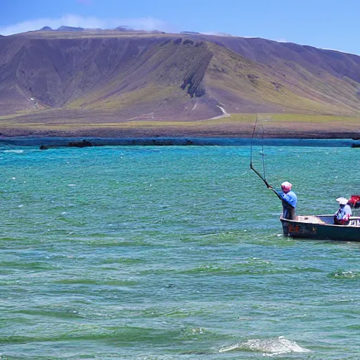 Prompt: maui fishing up te ika o maui