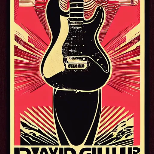 Prompt: david gilmour poster by shepard fairey