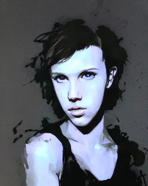 Image similar to epic portrait of millie bobby brown by yoji shinkawa