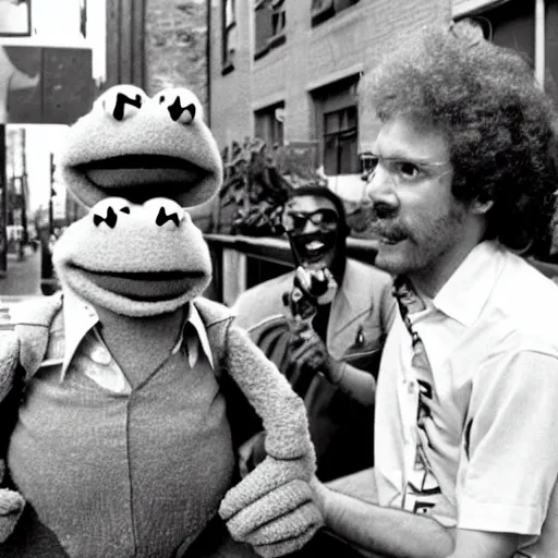 Prompt: the muppets go to east harlem in the 1980s