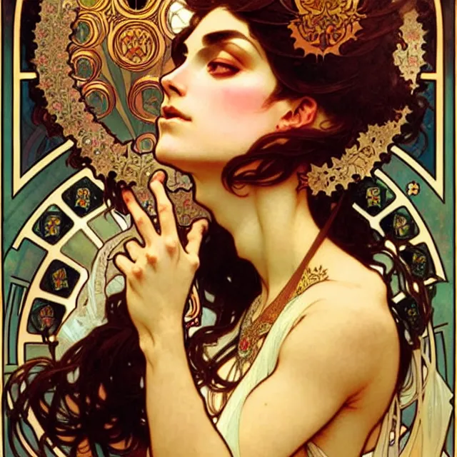 Image similar to a persian princess, art by alphonse mucha and greg rutkowski, elegant, extremely detailed