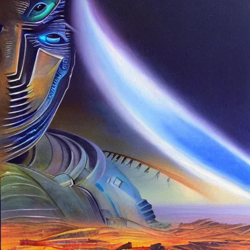 Prompt: A beautiful painting of a neblua Jim Burns