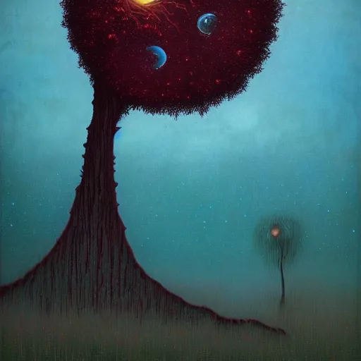 Image similar to surreal mindscape by andy kehoe, masterpiece