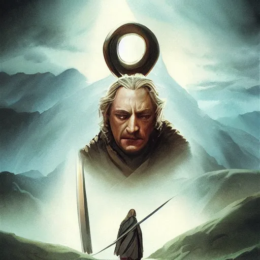 Image similar to face icon stylized minimalist the lord of the rings : the fellowship of the ring 2 0 0 1, loftis, cory behance hd by jesper ejsing, by rhads, makoto shinkai and lois van baarle, ilya kuvshinov, rossdraws global illumination