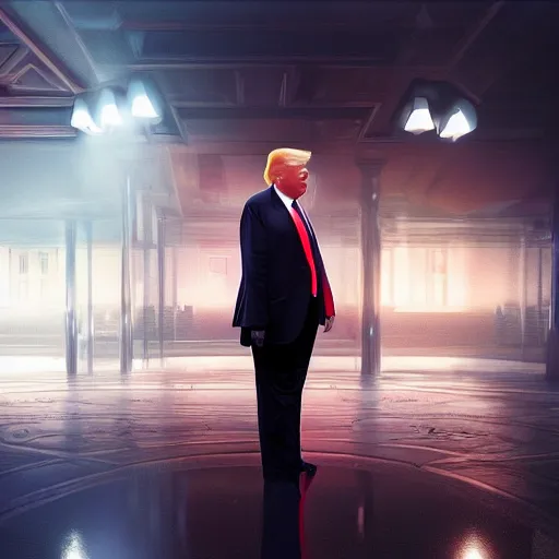 Image similar to donald trump, dramatic lighting, cinematic, establishing shot, extremely high detail, foto realistic, cinematic lighting, post processed, concept art, high details, cinematic, 8k resolution, beautiful detailed, photorealistic, digital painting, artstation, concept art, smooth, sharp focus, artstation trending, octane render, unreal engine