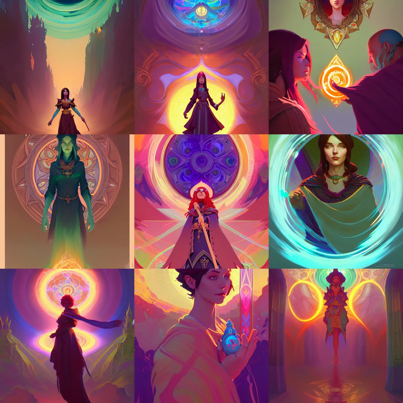 Prompt: holy spell, no people, hearthstone, digital painting art, fantasy game spell art, matte painting concept art, art nouveau, swirly vibrant color lines, aesthetic octane render, 8 k hd resolution, by mucha and ilya kuvshinov and cushart krentz and gilleard james