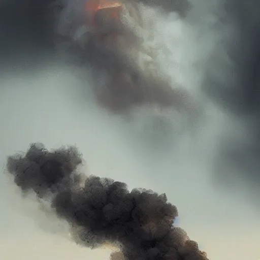 Image similar to Apocalypse storm, smoke, fire, fog, wind by Gustove Dore, trending on artstation