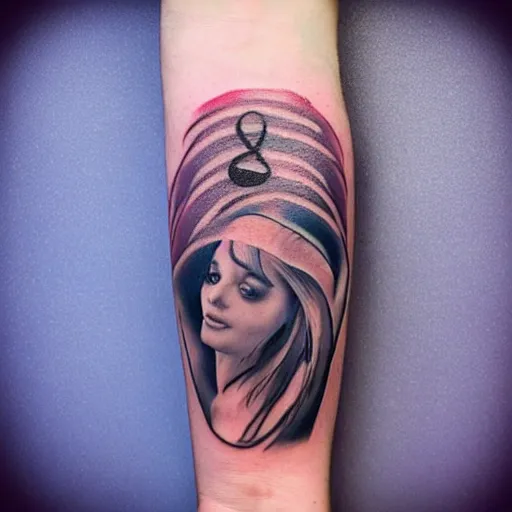 Image similar to a tattoo inspired by the musical artist aurora.