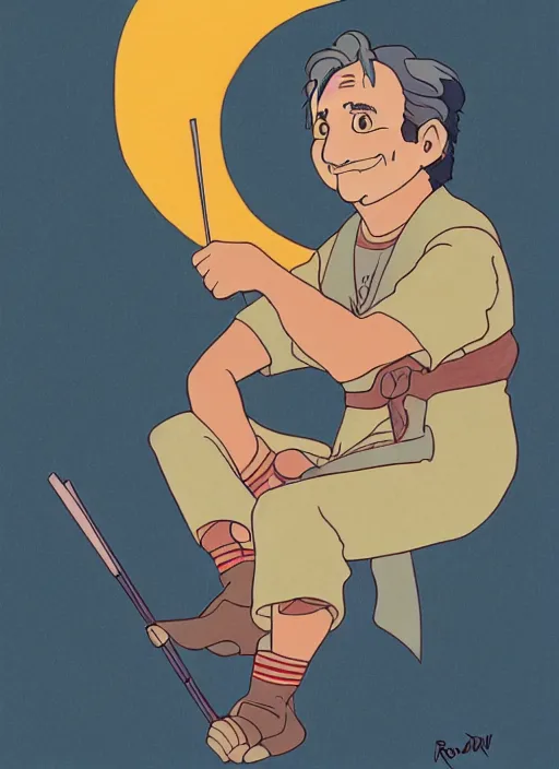 Prompt: a drawing of Robin Williams, by Studio Ghibli, 8k, illustation