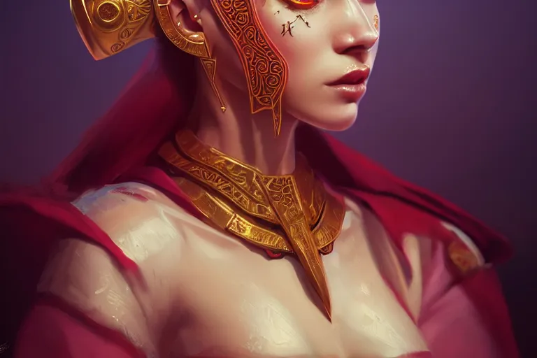 Prompt: Girl Priestess fantasy, robes, ankh symbol, intricate, elegant, highly detailed, digital painting, artstation, concept art, smooth, sharp focus, illustration, art by Ilja Repin, octane render, RPG_portrait