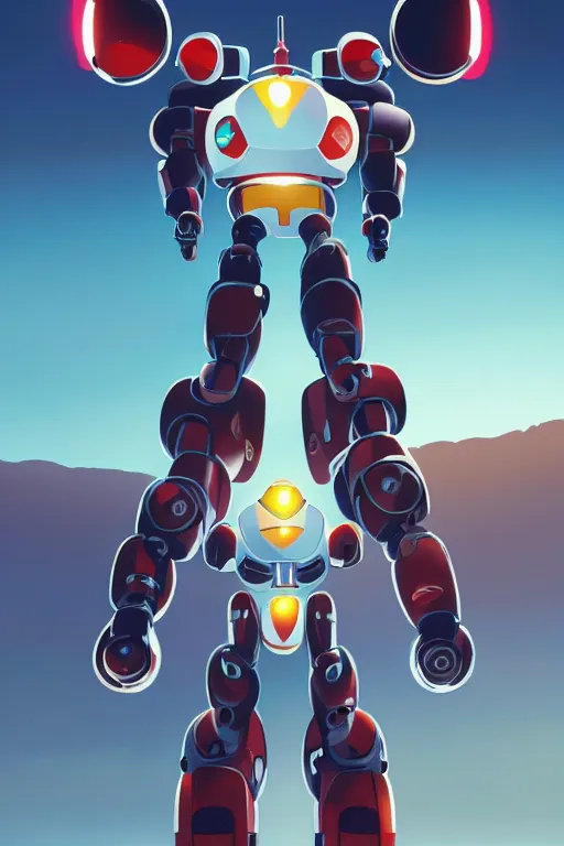 Image similar to metabots medabots medarotto medarot robot minimalist comics, behance hd by jesper ejsing, by rhads, makoto shinkai and lois van baarle, ilya kuvshinov, rossdraws global illumination ray tracing hdr radiating a glowing aura