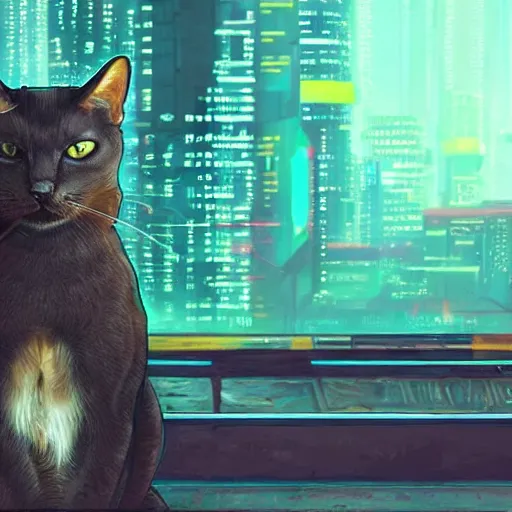 Prompt: cyberpunk cat