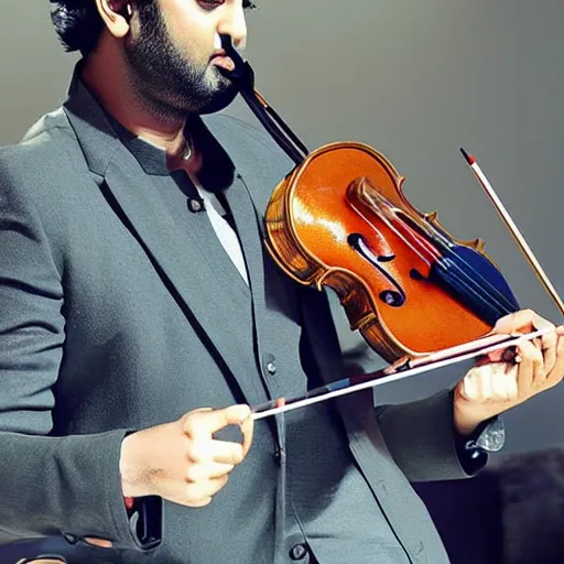 Prompt: atif aslam playing the violin