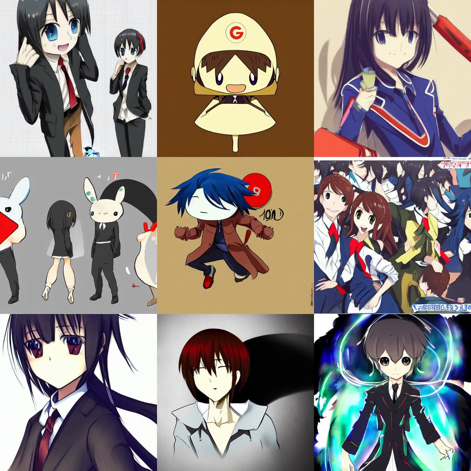 Prompt: google as a anthropomorphic anime, google - shaped person, concept art trending on pixiv